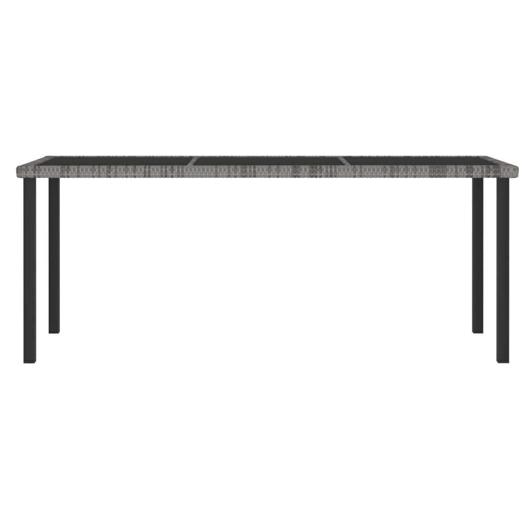 szürke polyrattan kerti étkezőasztal 180 x 70 x 73 cm (315119)