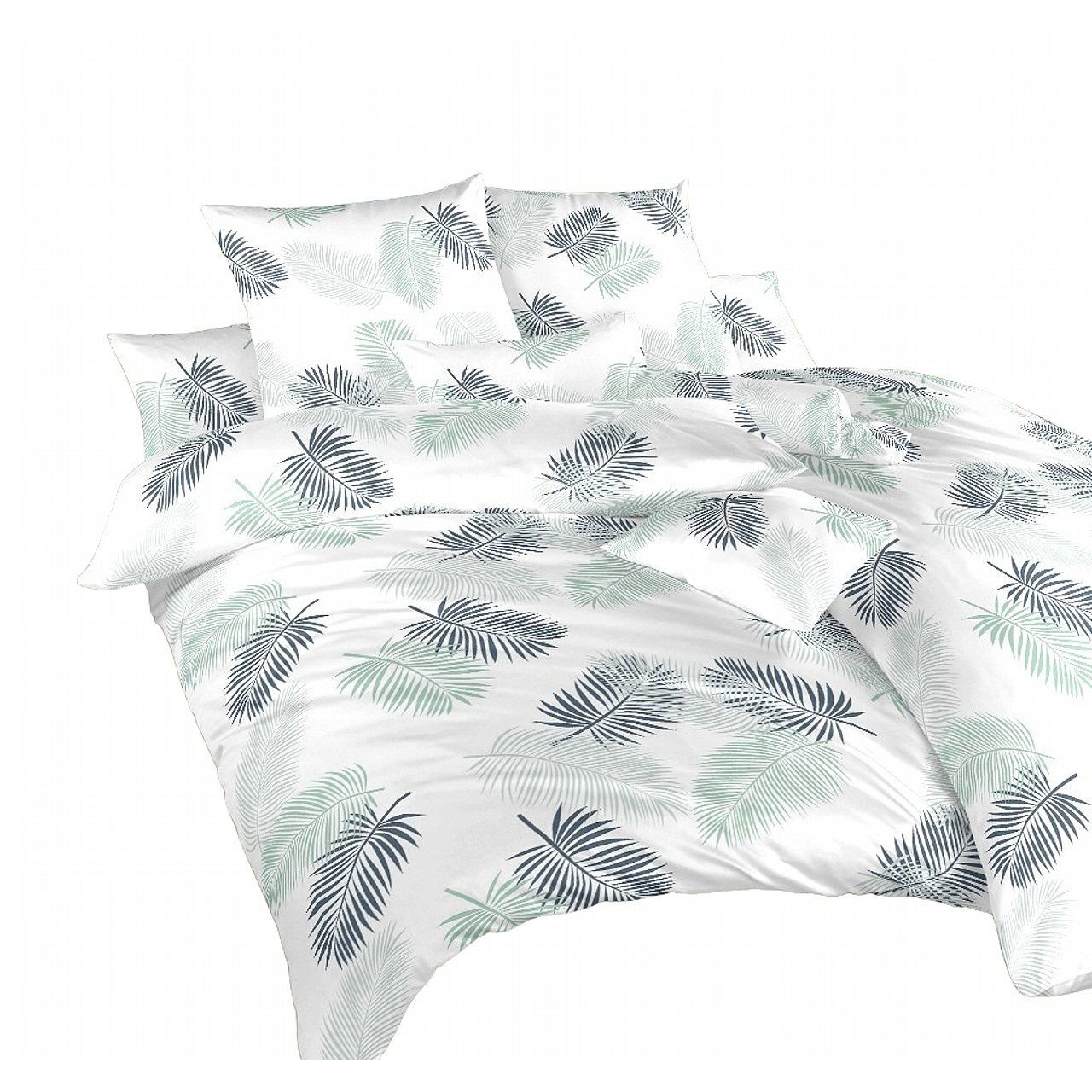 Dadka Povlečení bavlna Peříčka mentolová 140 × 200, 70 × 90 cm (8595085973070)