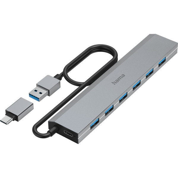 Hama 00200137 hub di interfaccia USB 3.2 Gen 1 (3.1 Gen 1) Type-A + Type-C 5000 Mbit/s Antracite