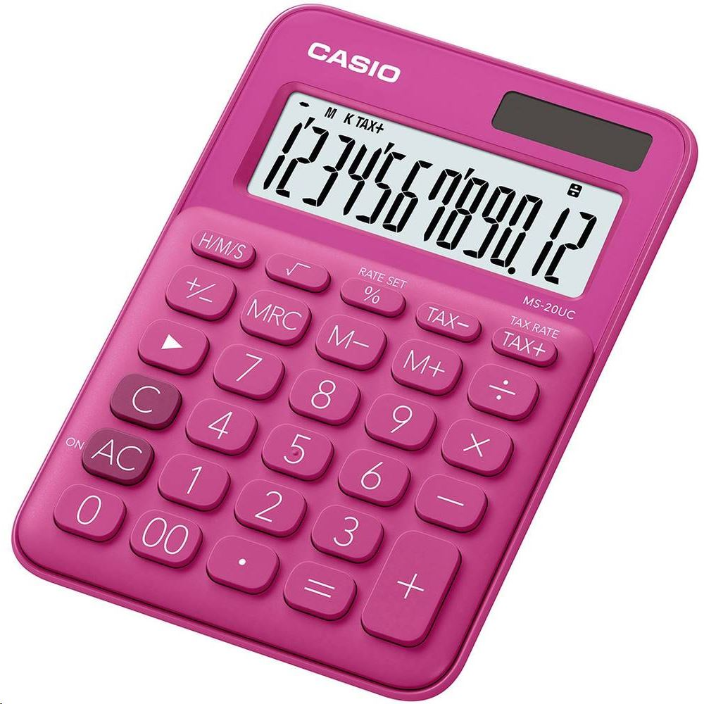 Casio MS-20UC-RD asztali számológép, magenta (MS-20UC-RD)