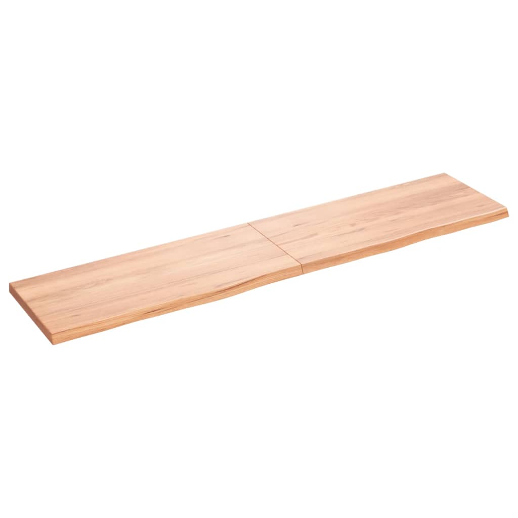 világosbarna kezelt tömör tölgyfa fali polc 180 x 40 x (2-4) cm (363718)