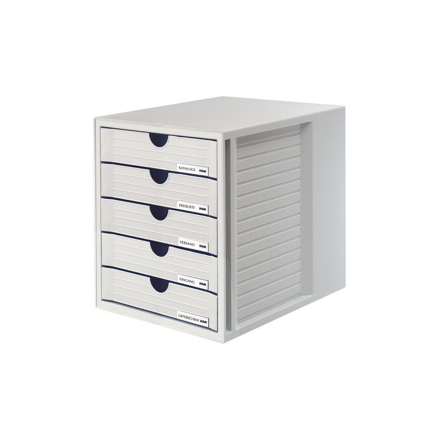 5 fiókos irattároló, világosszürke DIN A4 DIN C4 330 x 275 x 320 mm, HAN Systembox 1450-11 (1450-11)
