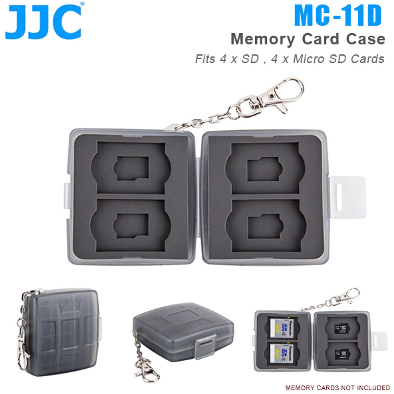 JJC Memory Card Case fits 4x SD, 4x Micro SD (MC-11D)