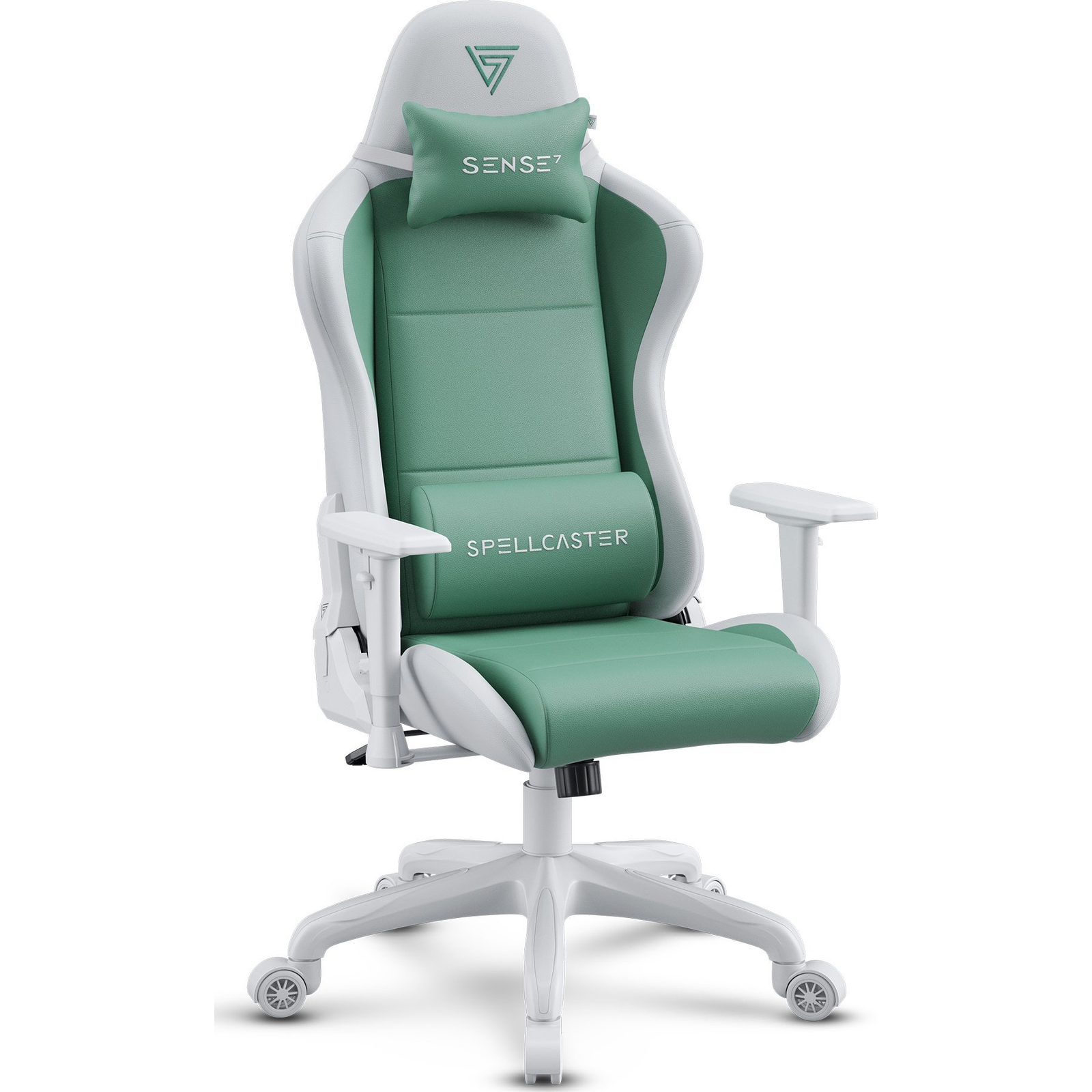 SENSE7 Spellcaster FUKU PU gamer szék fehér-zöld
