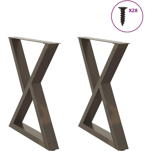 Picioare pentru masă 2 buc Oțel natural 70x(72-73,3) cm Oțel