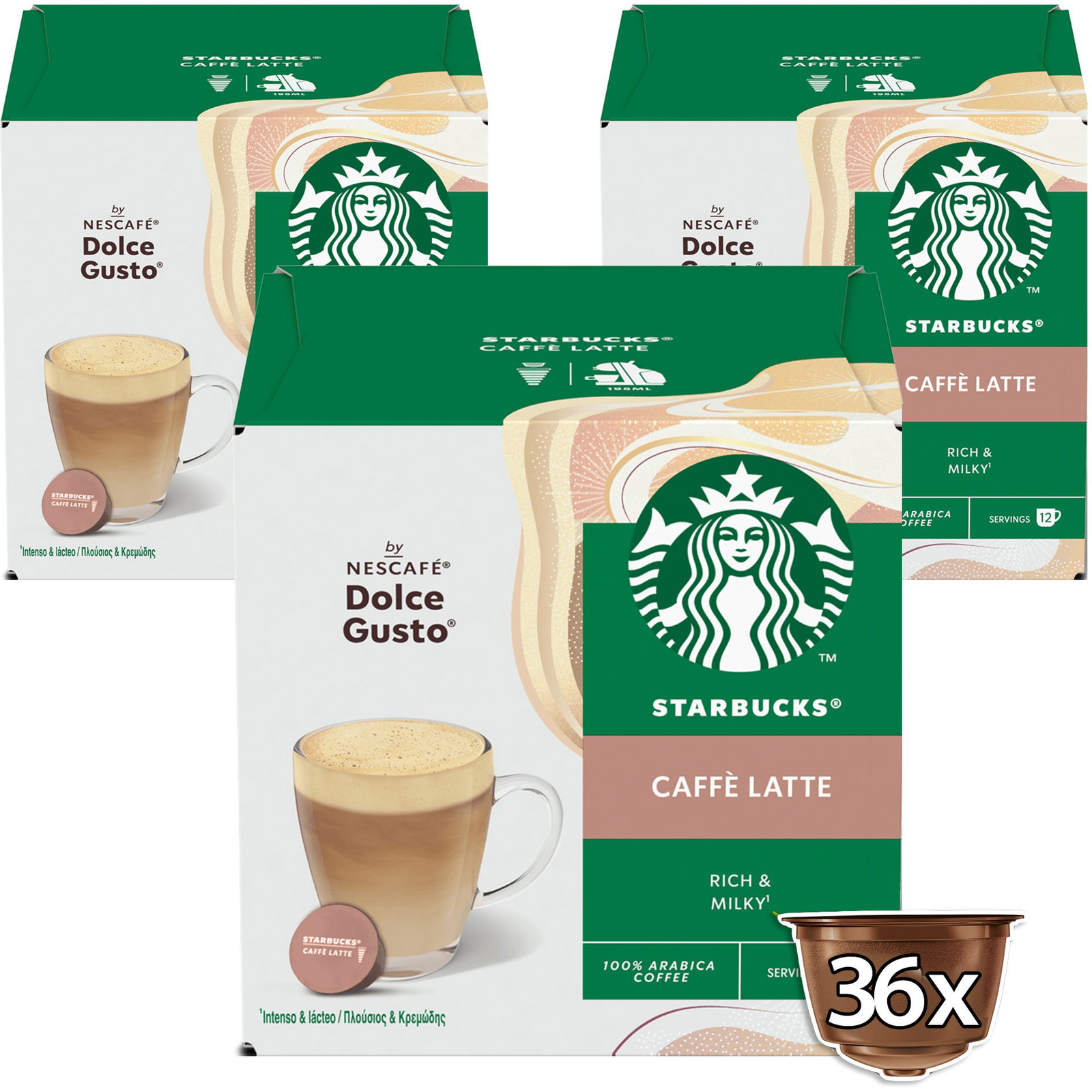 STARBUCKS® Caffe Latte, NESCAFÉ® Dolce Gusto® - 36 kapszula (12449415)