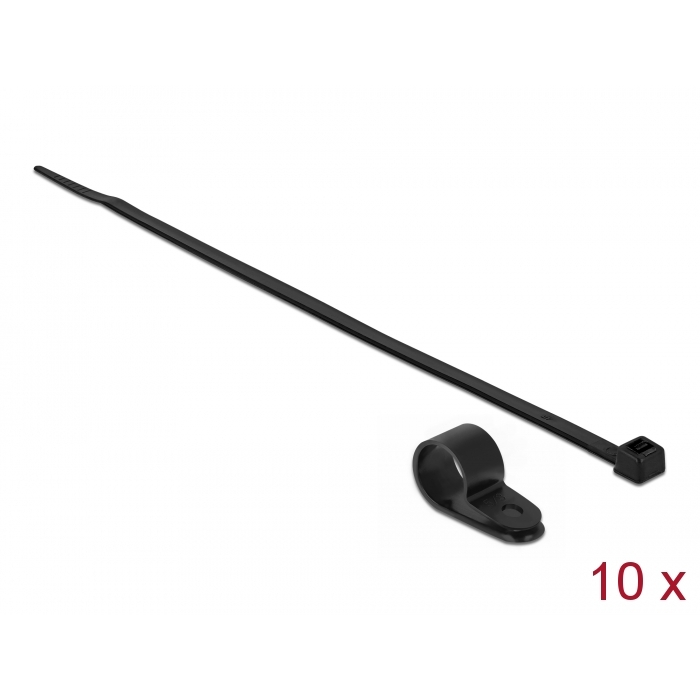 Delock Fekete színű, összekapcsoló pánt készlet 12,7 mm H 300 x Sz 4,8 mm kábelekkel (18870) (18870)