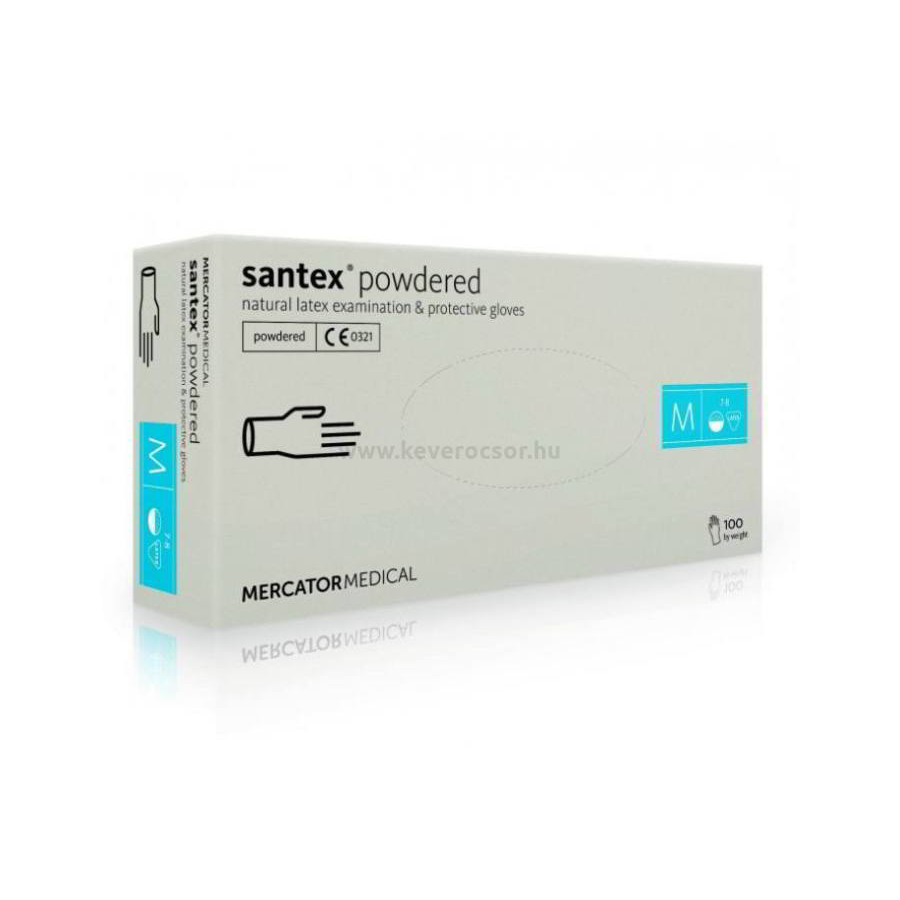 Santex Latex kesztyű M-es méret (100 db / doboz) (KESZTYSANM)