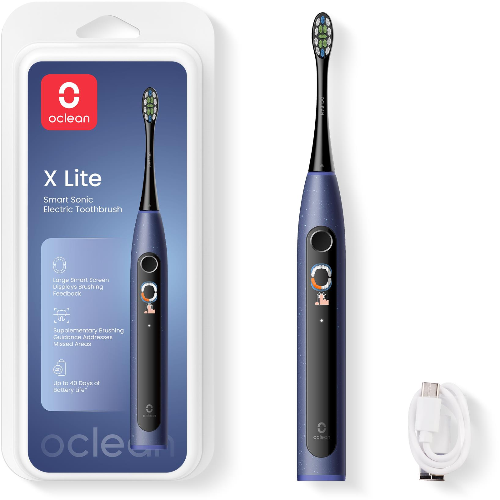 Oclean X Lite Elektromos Fogkefe Sötétkék (6970810555974)