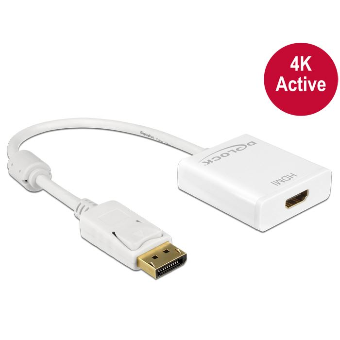 DeLock 62608 DisplayPort apa -> HDMI anya 4K fehér (62608)