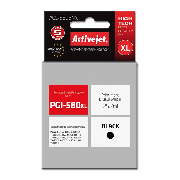 Atrament ActiveJet ACC-580BNX pre Canon čierna (black)