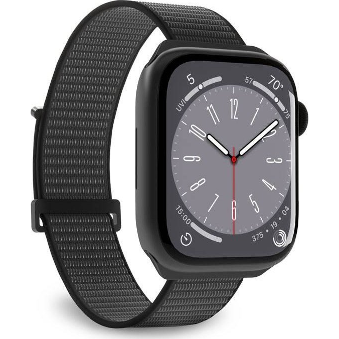 Puro Sport Nylon Csereszíj Apple Watch 42/44/45/49 mm - Fekete (PUR646)
