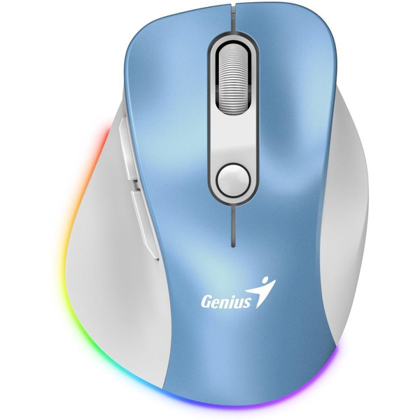 Bezdrátová myš ergonomická Genius Ergo 9000S Pro bílo-modrá