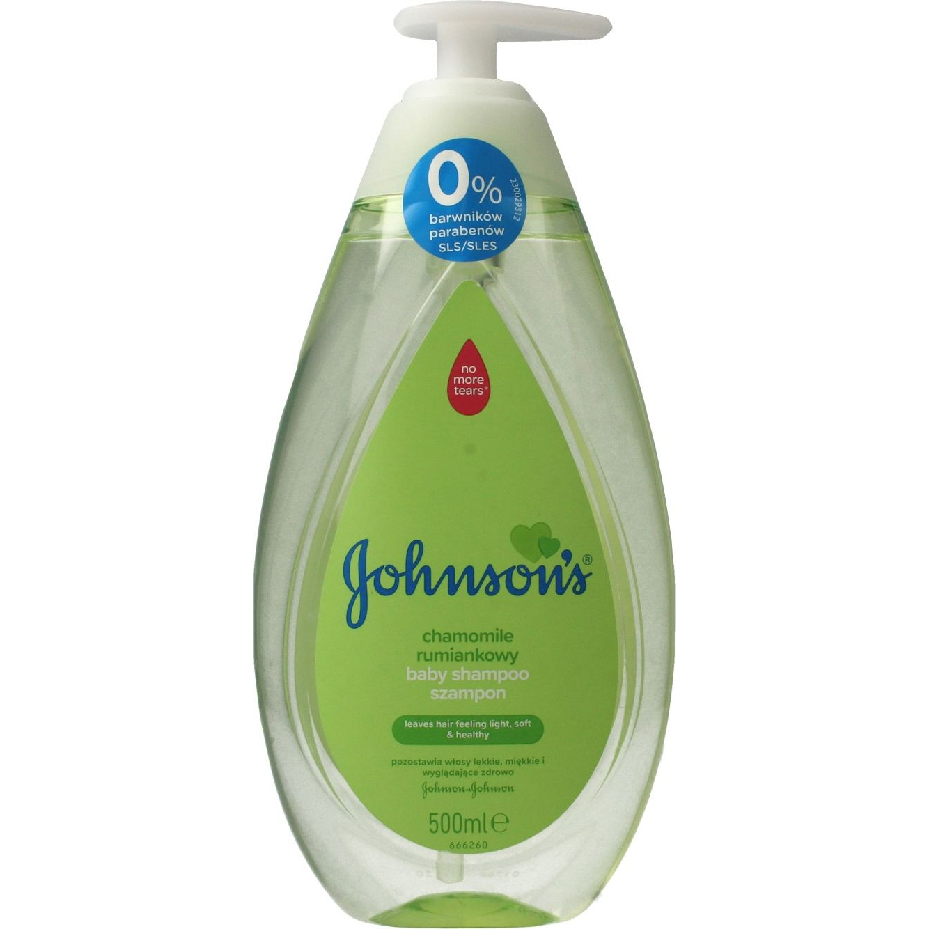 JOHNSON'S BABY bébi sampon kamillával 500 ml (3574669907620)