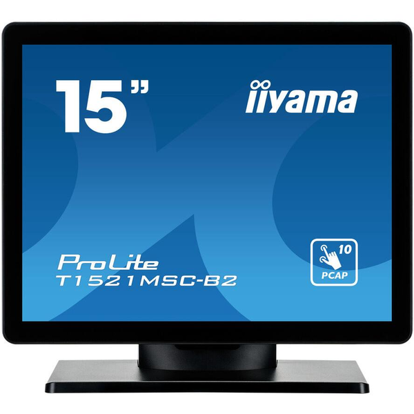 iiyama ProLite T1521MSC-B2 computerskærm 38,1 cm (15") 1024 x 768 pixel XGA LED Berøringsskærm Bordplade Sort
