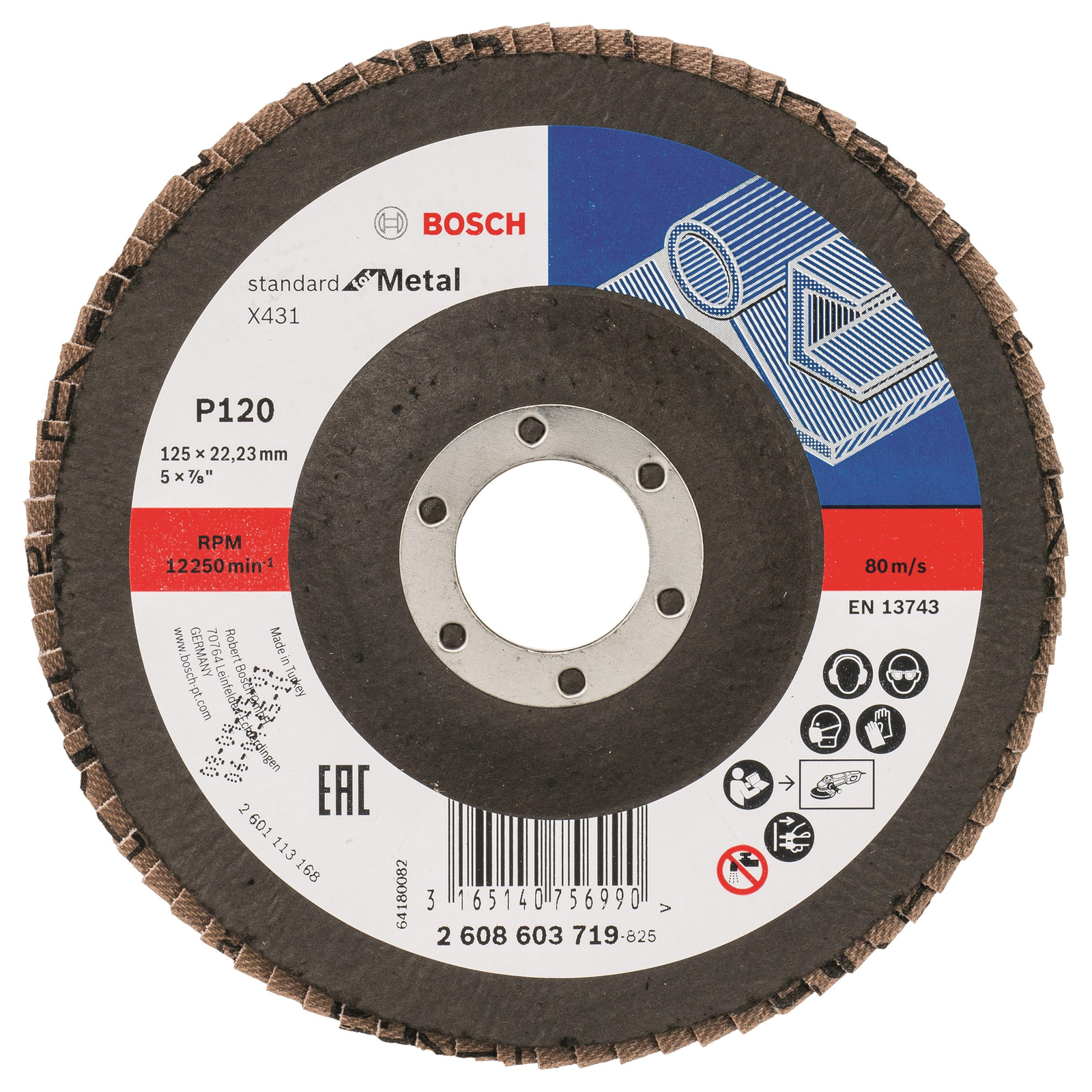 BOSCH 2608603719 X431, Standard for Metal lamellás csiszolókorong (2.608.603.719)