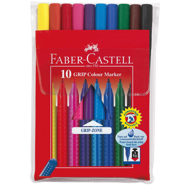 FABER-CASTELL Filzstift Grip Colour Marker 10x Etui