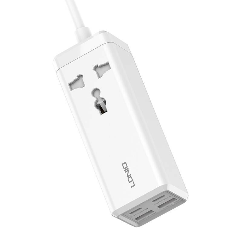 LDNIO SC1418 elosztó 1x EU aljzat + 2x USB-A + 2x USB-C fehér 2m (SC1418)