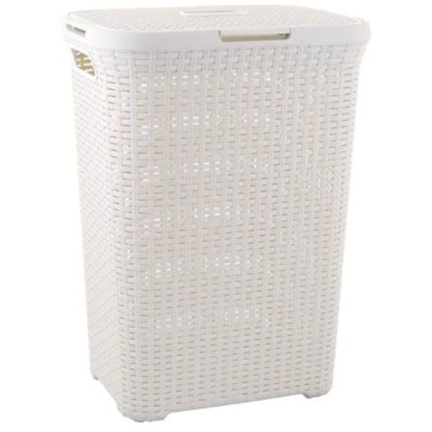 Curver 189207 Rattan hatású szennyestartó 60l - Törtfehér (189207)