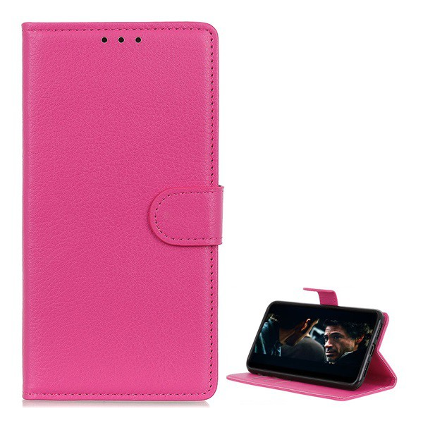 Tok álló, bőr hatású (FLIP, oldalra nyíló, asztali tartó funkció, prémium) RÓZSASZÍN [Samsung Galaxy A71 (SM-A715F)] (5996457927449)