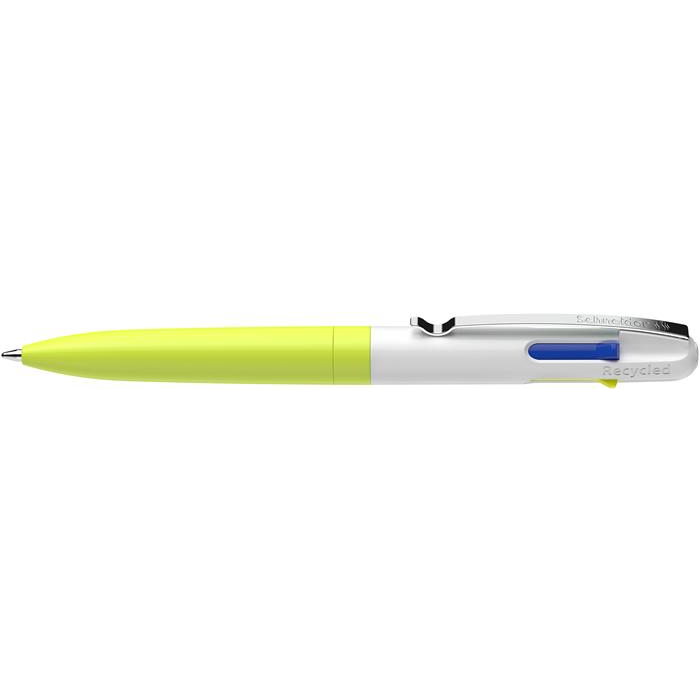 Schneider Take 4 Neon Nyomógombos négyszínű Golyóstoll 0.5 mm - Fehér/Sárga (138125)
