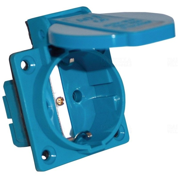 Tracon TICS-105S 16A/250V/2P+E/IP44 beépíthető csatlakozóaljzat oldalsó védőérintkezővel (TICS-105S)