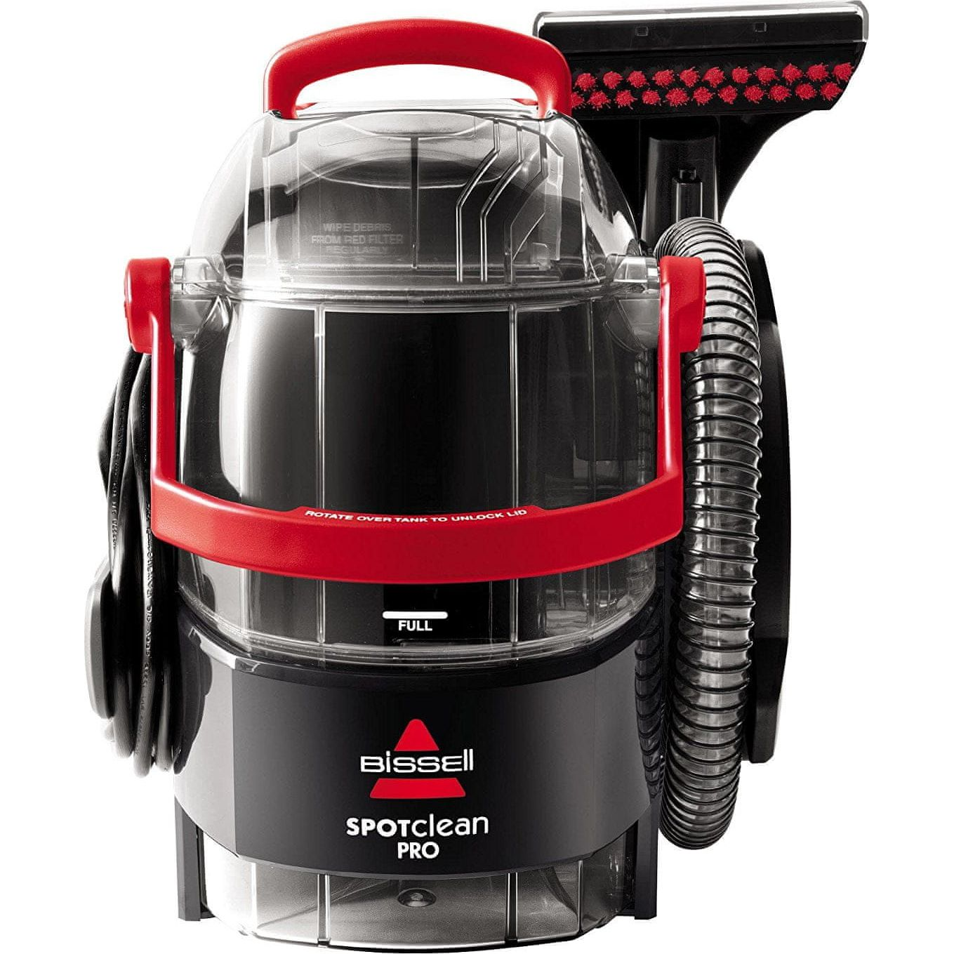 Bissell SpotClean Pro stroj na čistenie kobercov Handheld Hlboký Čierna, Červená, Priehľadná