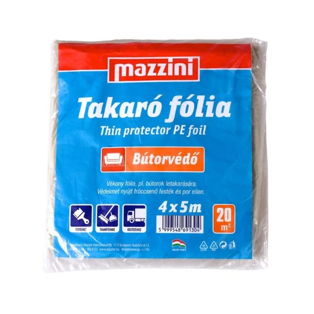 Krycia fólia, ochranná na nábytok, 20 m2, MAZZINI