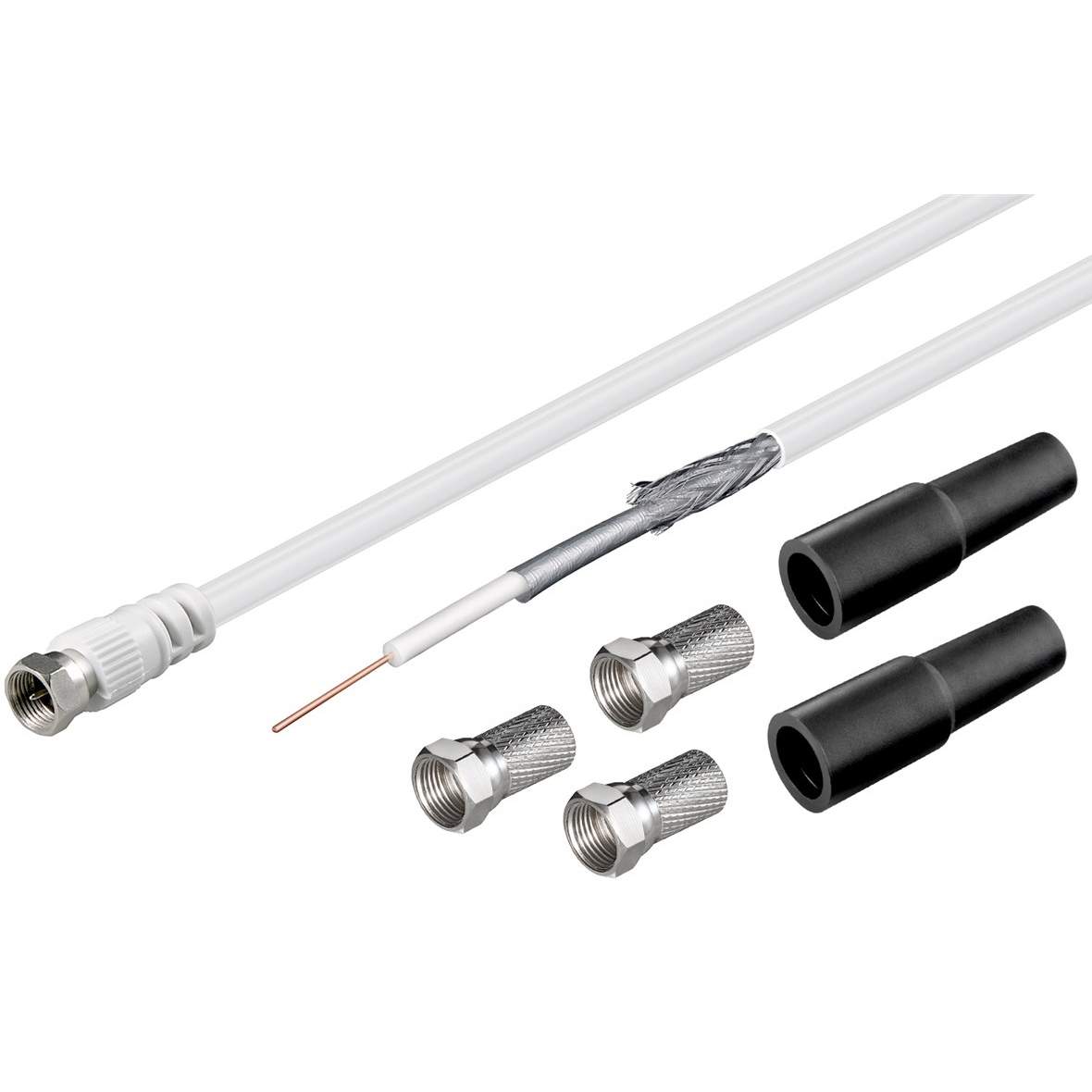 Goobay 51625 Type-F antenna kábel 20m - Fehér (51625)