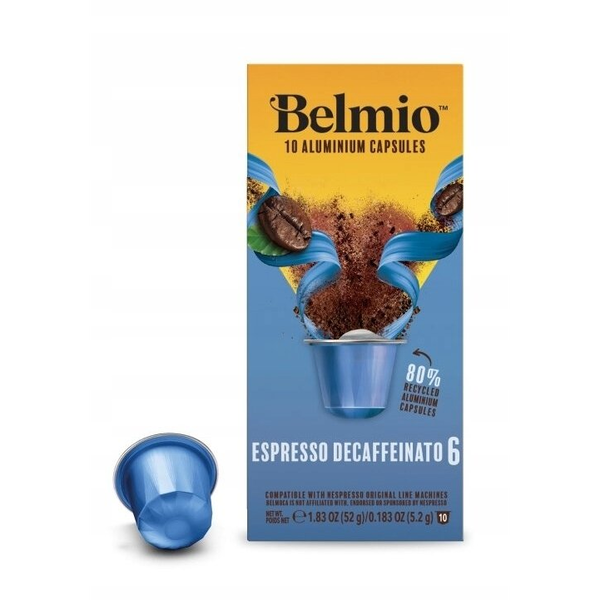 Kapsułki do Nespresso Belmio Espresso Decaffeinato 10 sztuk