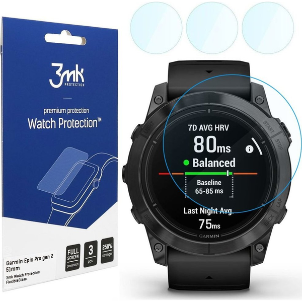 3mk Óra kijelző védőfólia FlexibleGlass hibrid üvegfólia 7H Garmin Epix Pro gen 2 51mm