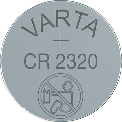 CR2320 lítium gombelem, 3 V, 135 mA, Varta BR2320, DL2320, ECR2320, KCR2320, KL2320, KECR2320, LM2320 (6320101401)