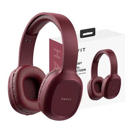 Слушалки Havit H2590BT PRO с Bluetooth, 40 мм, червени