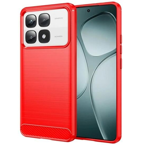 Gigapack Xiaomi 14T Pro szálcsiszolt, karbon mintás tok piros (GP-163099)