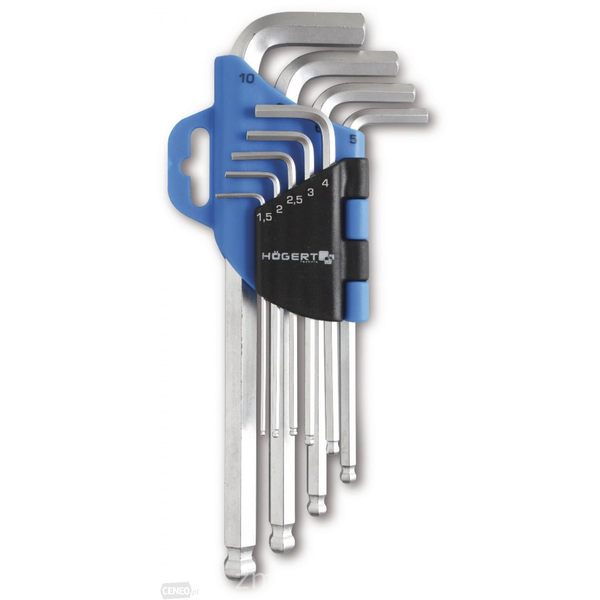 HOEGERT 9-delni dolg imbus set HT1W804 1,5-10 mm