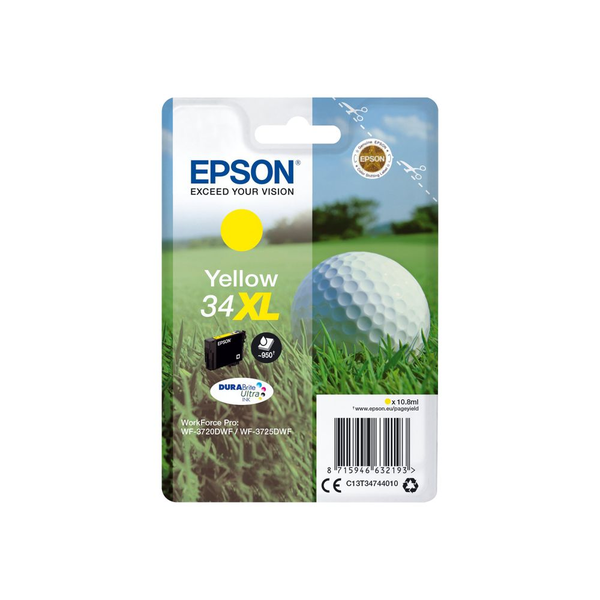 Epson Golf ball C13T34744010 blækpatron 1 stk Original Højt (XL) udbytte Gul