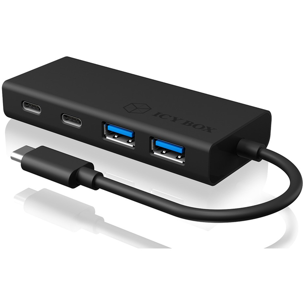 ICY BOX IB-HUB1426-CPD USB 3.2 Gen 1 (3.1 Gen 1) Type-C 5000 Mbit/s Fekete