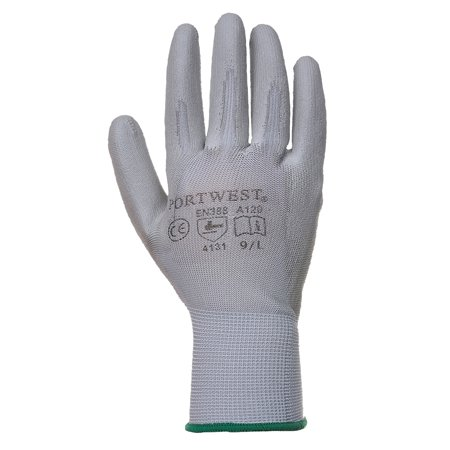 Работни ръкавици Portwest A120 PU Palm Dip (сиви, L) (A120GRRL)