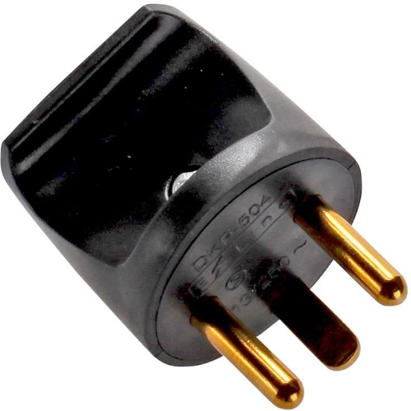 Microconnect Power Plug (round), Black adattatore per presa di corrente Tipo K (DK) Nero