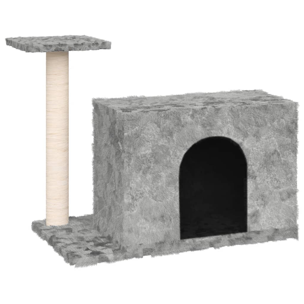 világosszürke macskabútor szizál kaparófákkal 51 cm (171586)