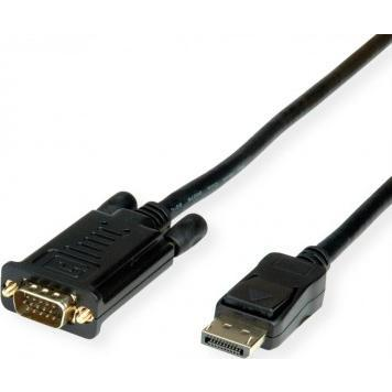 Value Kijelző csatlakozó / VGA Átalakító kábel DisplayPort dugó, VGA 15 pólusú dugó 1.00 m Fekete 11.99.5800 DisplayPort kábel