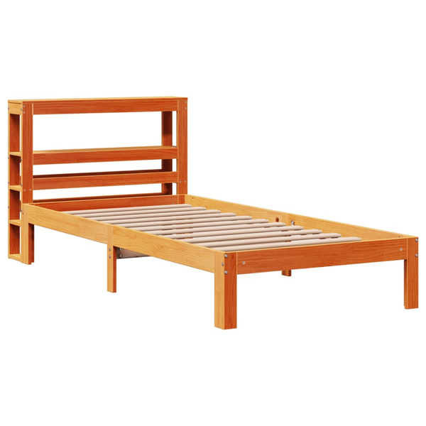 viaszbarna tömör fenyőfa ágy matrac nélkül 75 x 190 cm