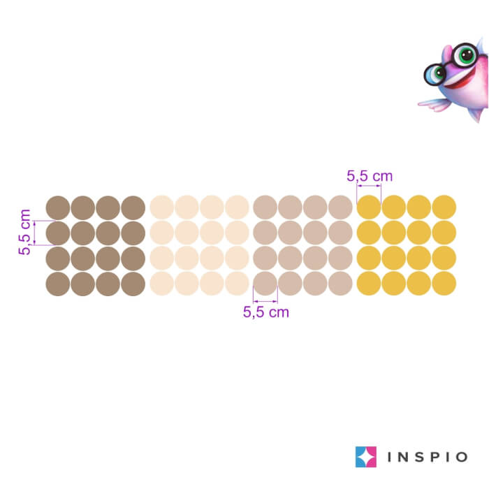 Krémszínű pöttyök szobába - falmatricák (9531f)