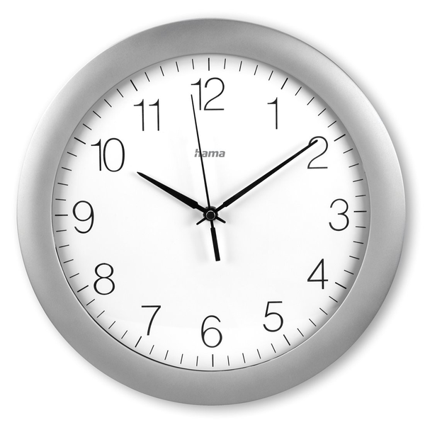 Hama Teneriffa Orologio analogico Rotondo Argento, Bianco