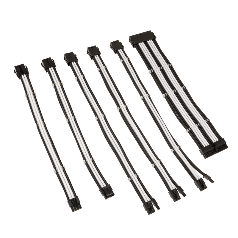 Kolink Core Adept Moduláris tápegység kábel hosszabbító szett - Fekete/Fehér (COREADEPT-EK-BWH)