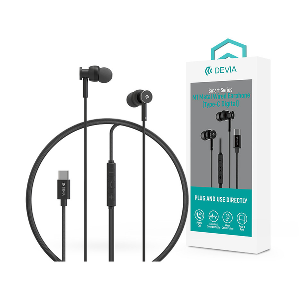 Devia Smart Series M1 Type-C In-Ear sztereó fülhallgató fekete