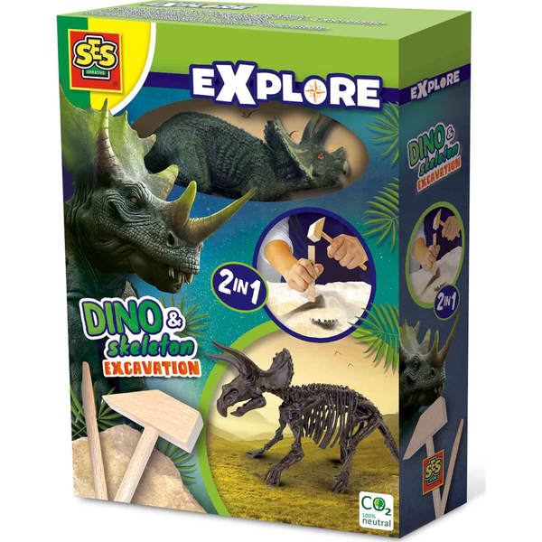 SES Creative Explore Dino and skeleton excavation 2 in 1 - Triceratops