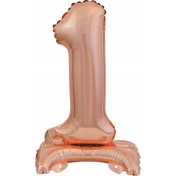 Rose Gold Mini 1-es Szám Fólia Lufi Talppal 38 cm