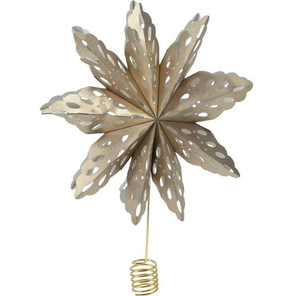 H&amp;L Christmas tree topper STAR 30 cm, silver with pearl finish