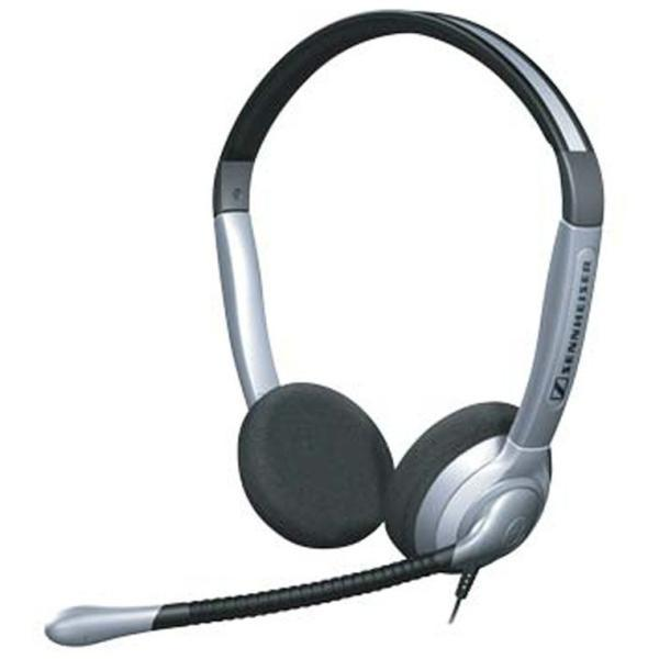 Sennheiser SH 335 Слушалки Жичен Лента за глава Обаждания/музика Черен, Сребърен